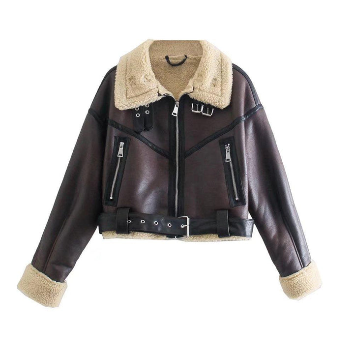 Veste en simili cuir femme aviateur marron - MonSimiliCuir